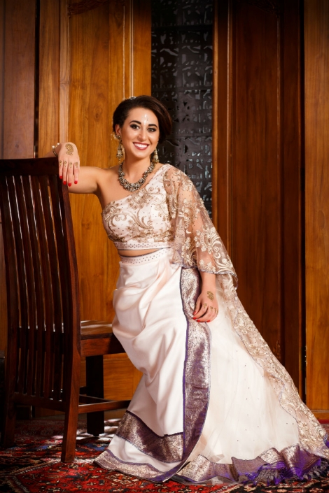 suknie ślubne showroom Sundari - suknia orientalna biała